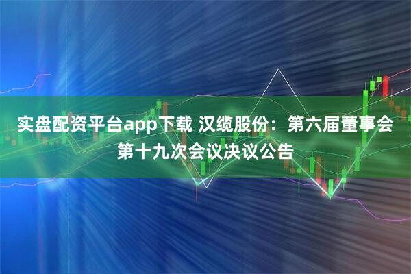实盘配资平台app下载 汉缆股份：第六届董事会第十九次会议决议公告